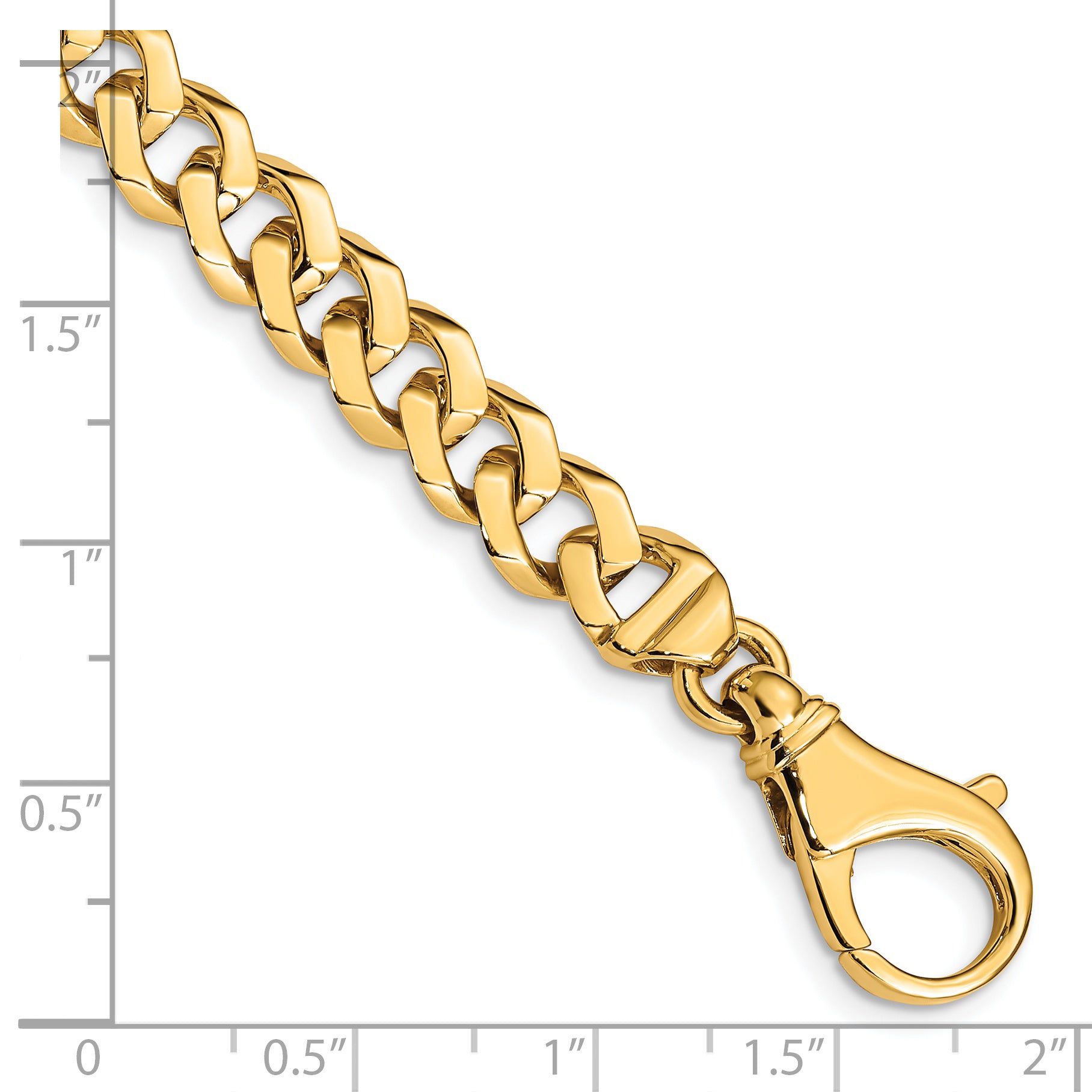 14K 20 inch 8mm Hand Polished Fancy Link with Fancy Lobster Clasp Chain LK157