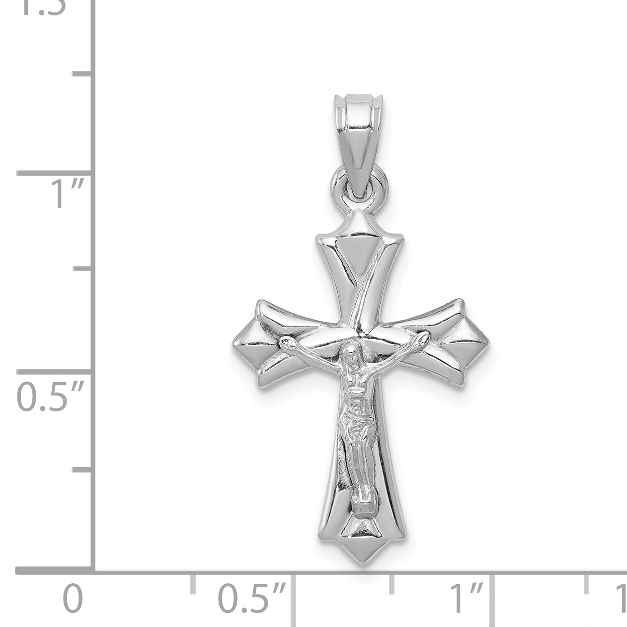 14K White Gold Crucifix Reversible to Cross Pendant D3251