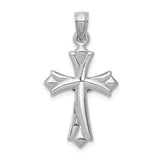 14K White Gold Crucifix Reversible to Cross Pendant D3251