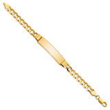 14k Polished Solid Chain/Solid Plate Curb Link 37x9mm Plate 7 inch ID Bracelet LID82