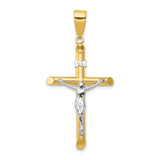 14k Two-tone Hollow Crucifix Pendant K4324