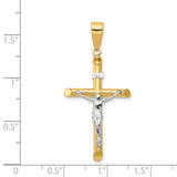 14k Two-tone Hollow Crucifix Pendant K4324
