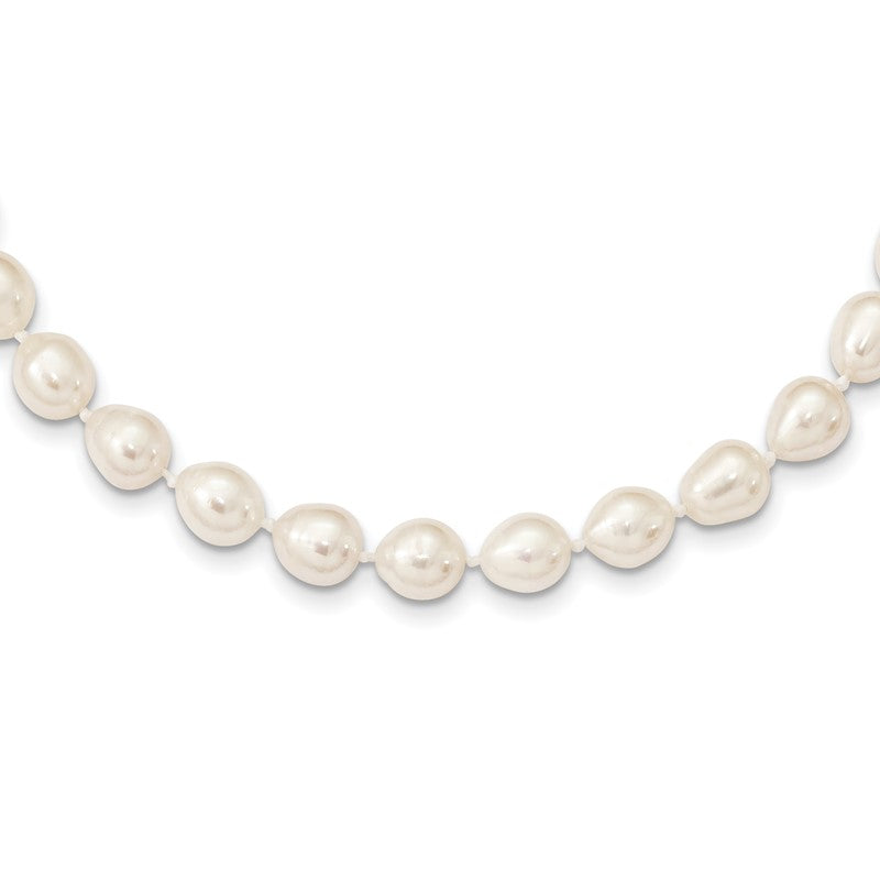 14k 7-8mm White Rice Freshwater Cultured Pearl 18 inch Necklace XF525