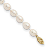 14k 7-8mm White Rice Freshwater Cultured Pearl 18 inch Necklace XF525