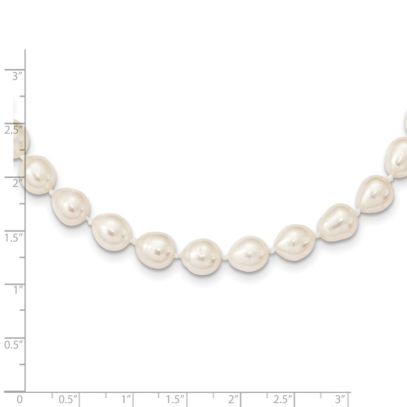 14k 7-8mm White Rice Freshwater Cultured Pearl 18 inch Necklace XF525