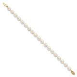 14k 7-8mm White Rice Freshwater Cultured Pearl 18 inch Necklace XF525