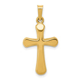14k Polished Rounded Cross Pendant XR1556