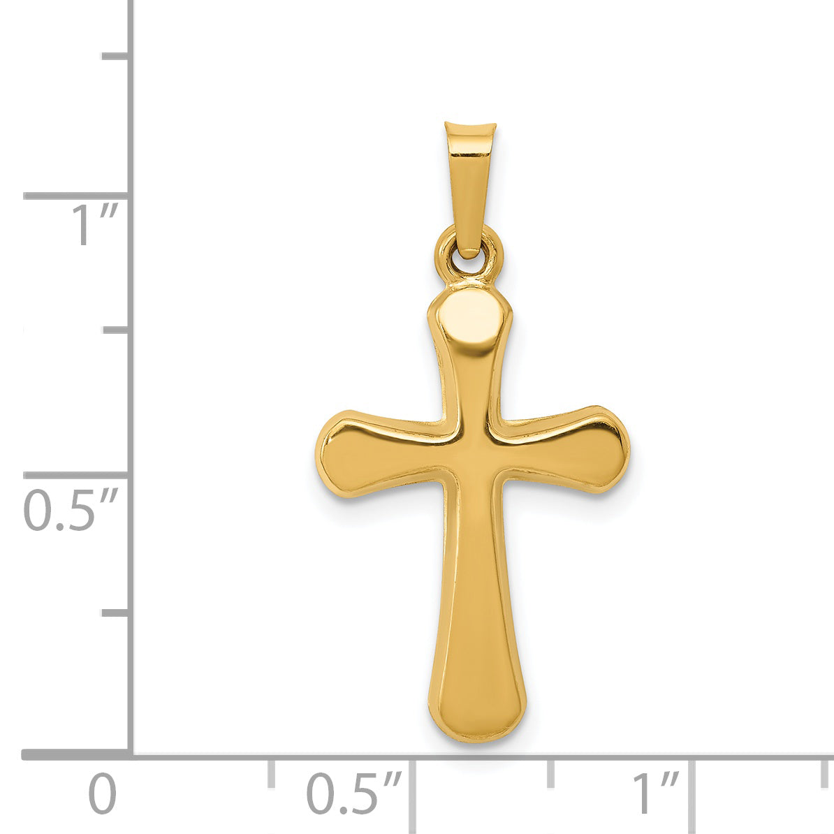 14k Polished Rounded Cross Pendant XR1556