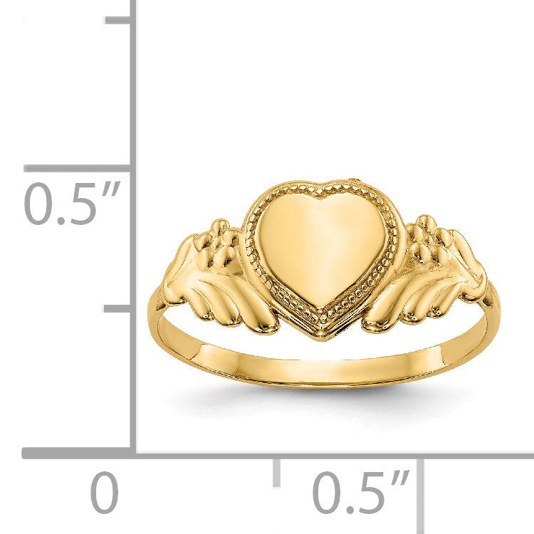 14k Polished Heart Baby Ring K5139