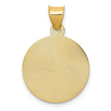 14K with Rose and White Rhodium Diamond-cut Corpus Circle Pendant K5623