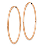 14k Rose Gold 2x50mm Polished Round Endless Hoop Earrings XY1255