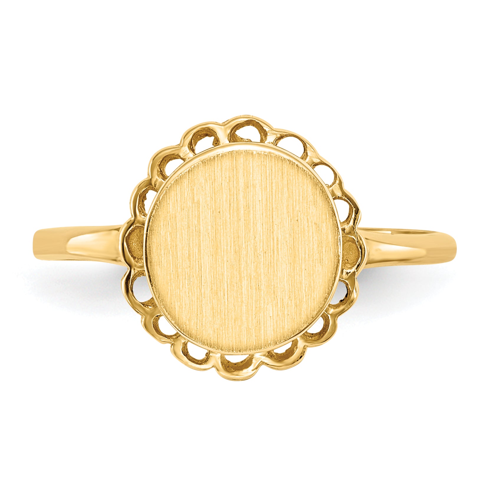 14k 8.5x9.0mm Open Back Signet Ring RS191