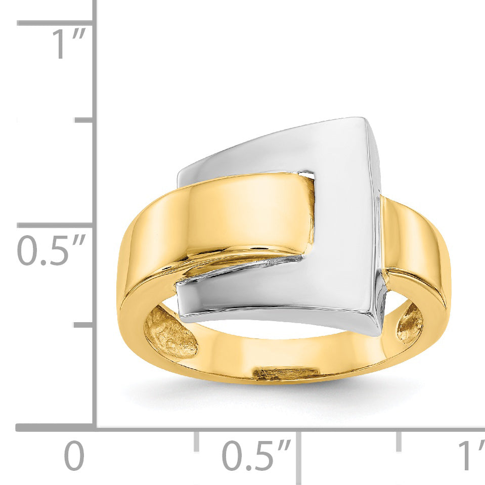 14k Two-tone Polished Buckle Ring K1446