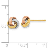 14k with Rose and White Rhodium 8.5mm Polished Love Knot Post Earrings TL1053