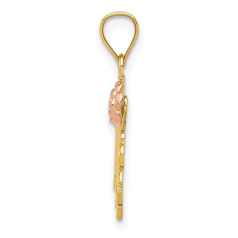 14k Yellow and Rose Gold #1 MADRE Pendant C2988