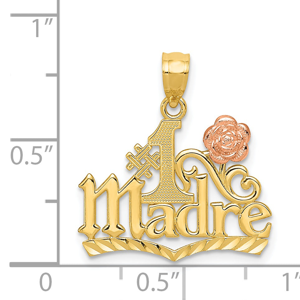 14k Yellow and Rose Gold #1 MADRE Pendant C2988
