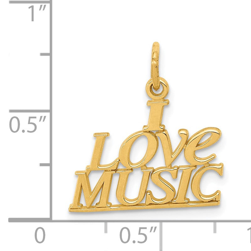 14K I LOVE MUSIC Charm C418