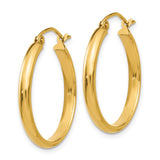 14k 2.75x25mm Round Tube Hoop Earrings TC140