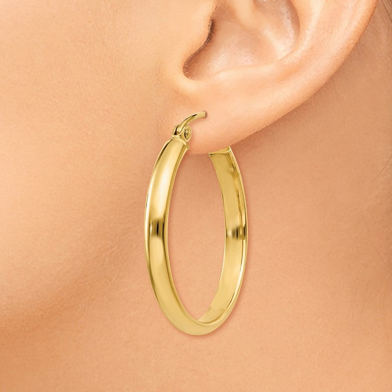 14k 2.75x25mm Round Tube Hoop Earrings TC140