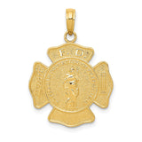 14k Fire Department FD St. Florian Badge Pendant K2842