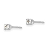 14k White Gold 2.75mm Round CZ Stud Earrings XD2WCZ