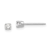 14k White Gold 2.75mm Round CZ Stud Earrings XD2WCZ