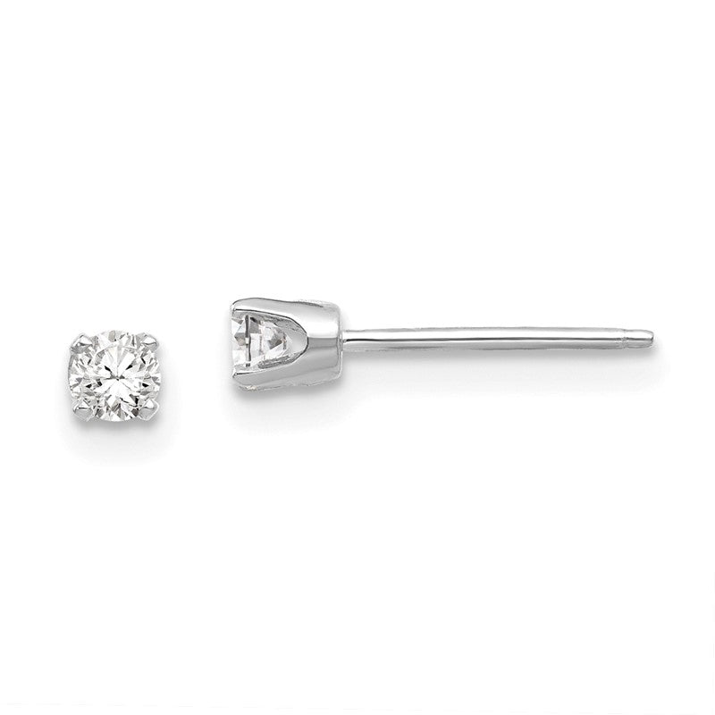 14k White Gold 2.75mm Round CZ Stud Earrings XD2WCZ