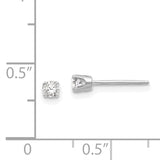 14k White Gold 2.75mm Round CZ Stud Earrings XD2WCZ