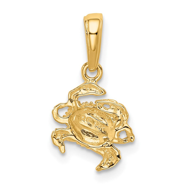 14k Small Crab Pendant K2988