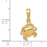 14k Small Crab Pendant K2988