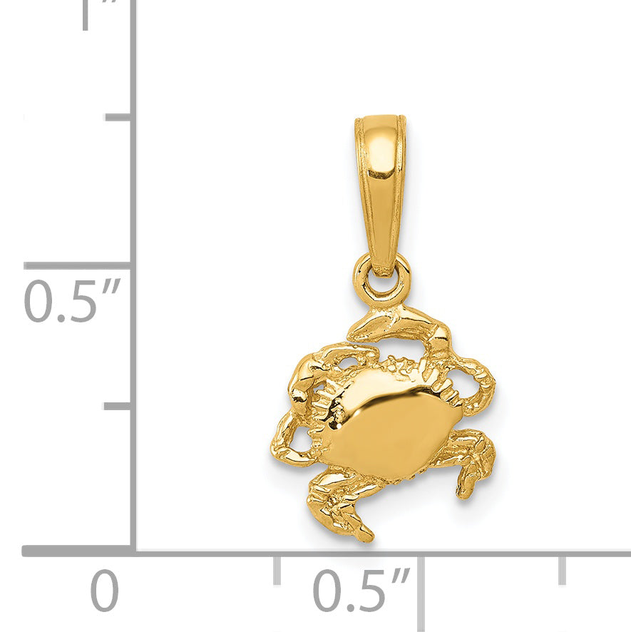 14k Small Crab Pendant K2988