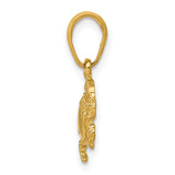14k Small Crab Pendant K2988