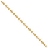 14K Polished and Textured Turtle 7 inch Bracelet FB1444