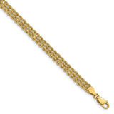 14k 5.5mm Wide Triple Strand Rope 7 inch Bracelet 014S3
