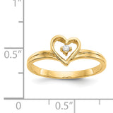 14k Polished AAA Diamond Heart Ring Y1780AAA