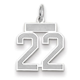 14kw Small Satin Number 22 Charm WSS22