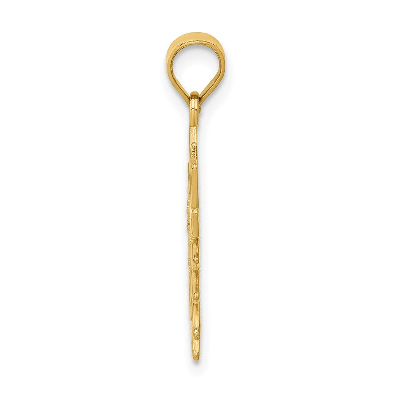 14k Polished Filigree Sun Pendant K4812