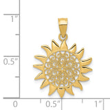14k Polished Filigree Sun Pendant K4812