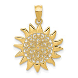 14k Polished Filigree Sun Pendant K4812