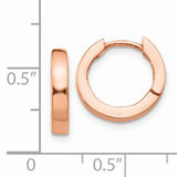 14k Rose Gold Round Hinged Hoop Earrings TF139