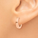 14k Rose Gold Round Hinged Hoop Earrings TF139