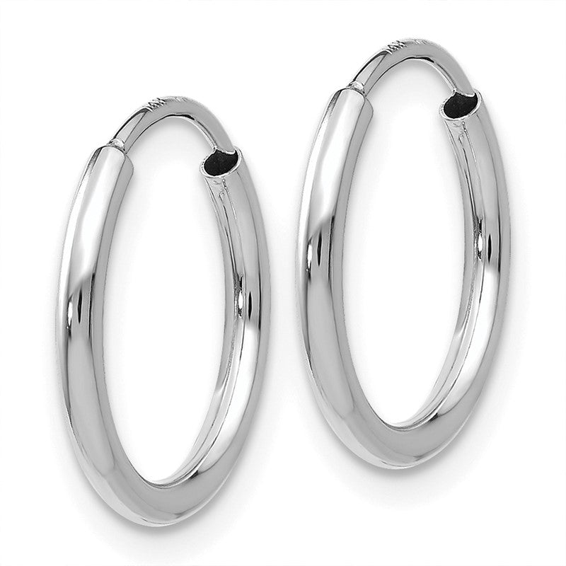 14k White Gold 1.5x15mm Polished Endless Tube Hoop Earrings XY1181