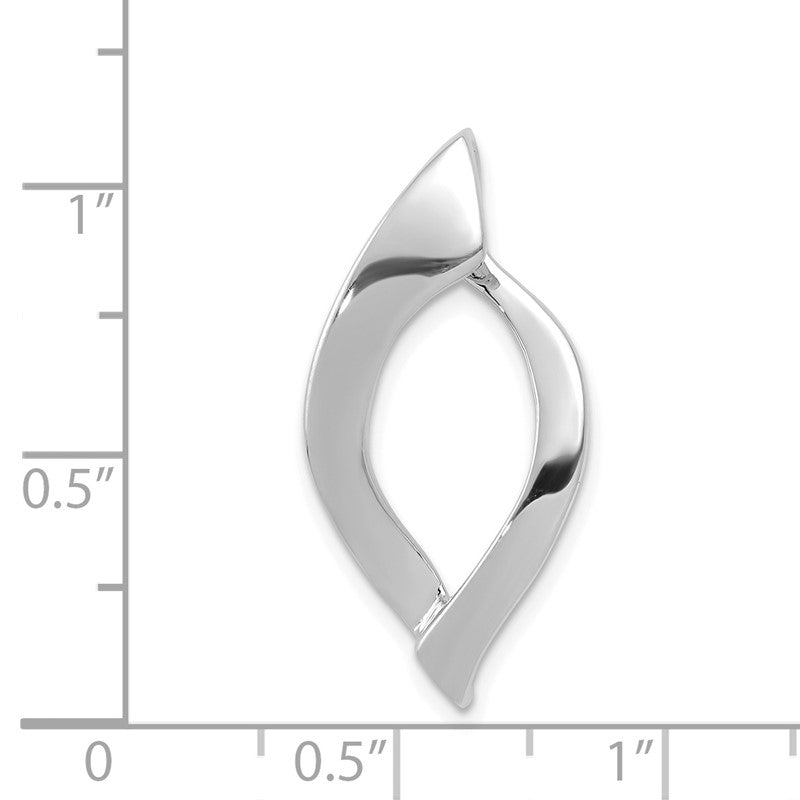 14k White Gold Polished Slide Fits up to 8mm Regular/10mm Fancy or Reversible Omega SLW21