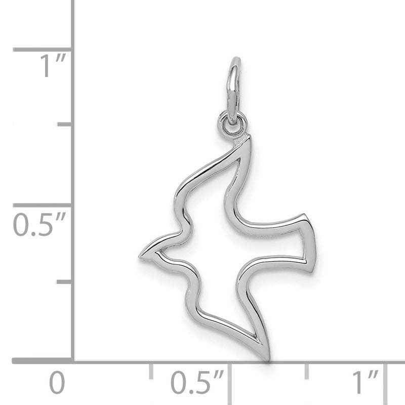 14k White Gold Cut-out Dove Charm WCH61