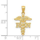 14k Diamond-cut Polished RN Registered Nurse Pendant K6119