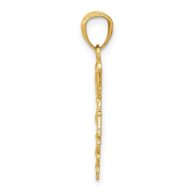 14k Diamond-cut Polished RN Registered Nurse Pendant K6119