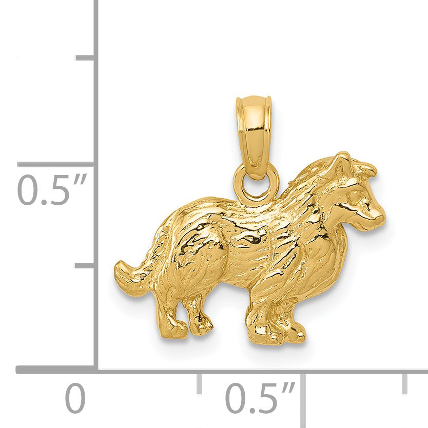 14k Collie Dog Pendant C3508