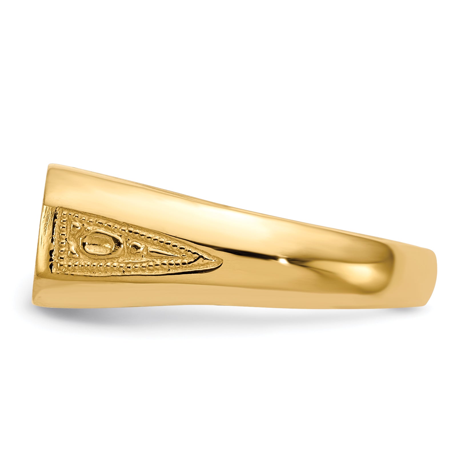 14k 12.5x6.0mm Open Back Signet Ring RS423