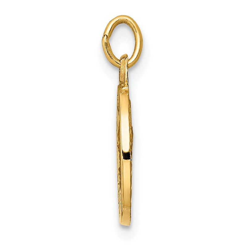 14k Polished and Satin Solid Matka Boska Czestochowska Medal Reversible Round Pendant XR654