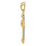 14k Two-tone Fancy -X- Cross Pendant D254